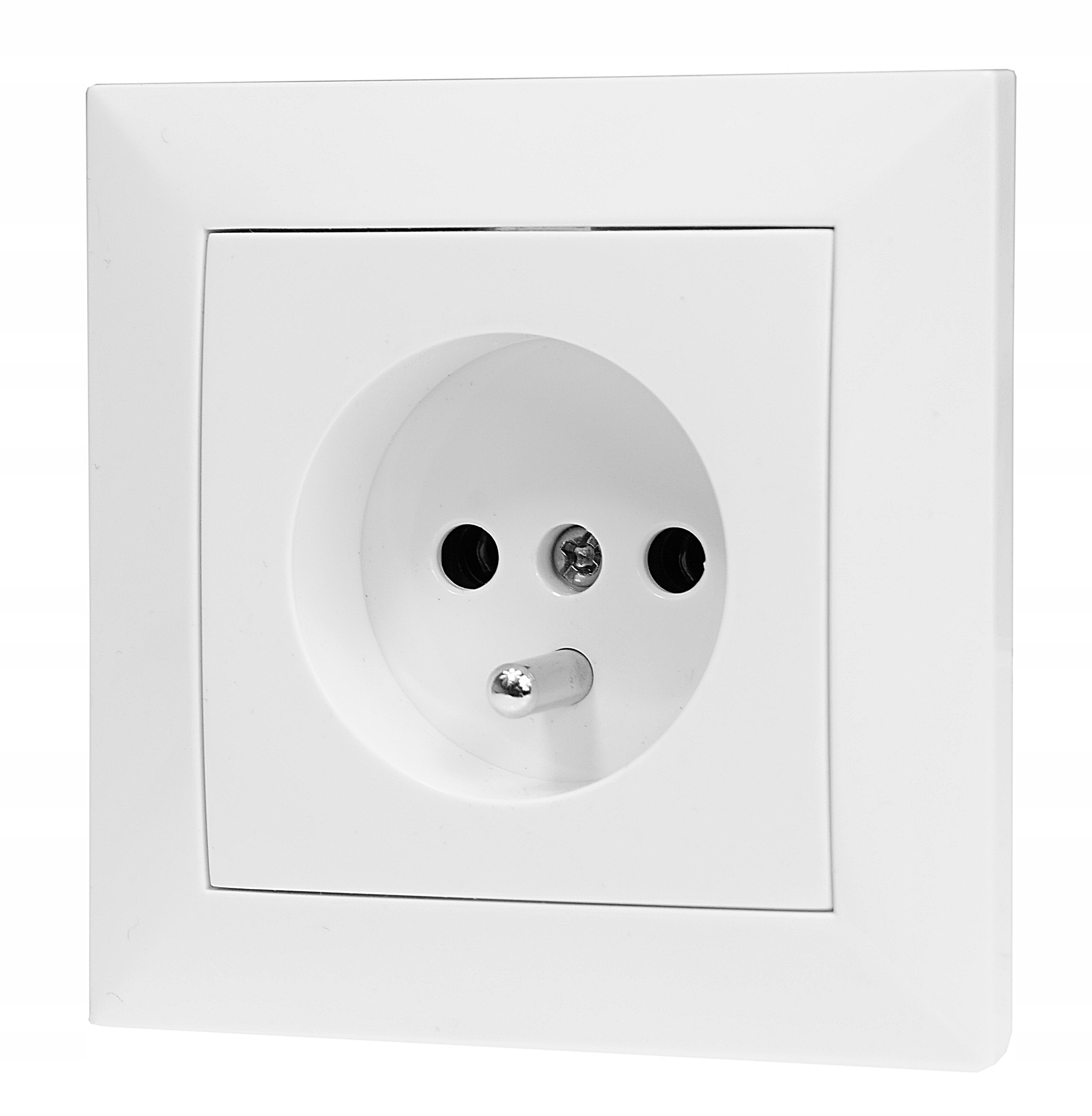 Standard Polish Type E electrical wall socket with grounding pin